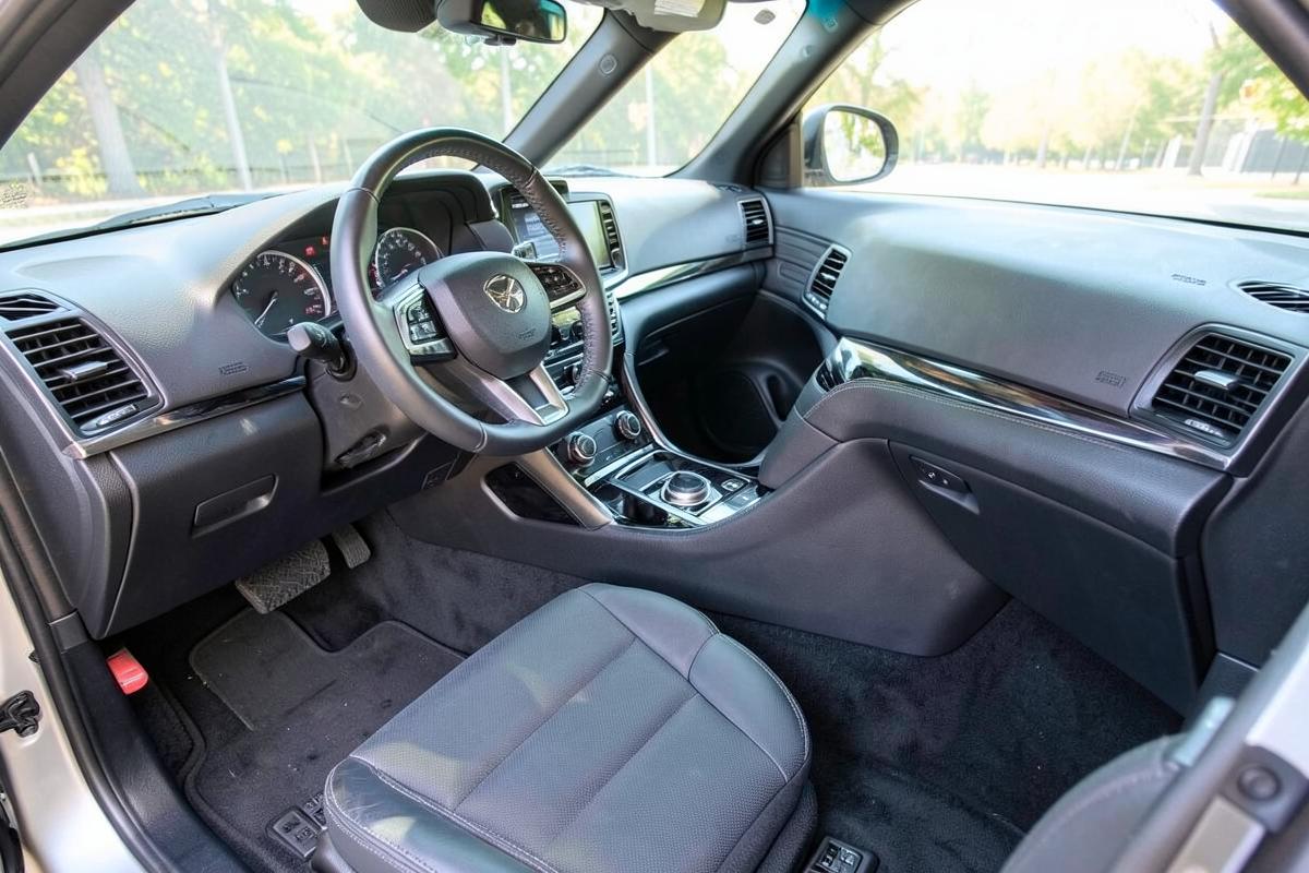 Clean car interior with spotless seats and dashboard after detailing